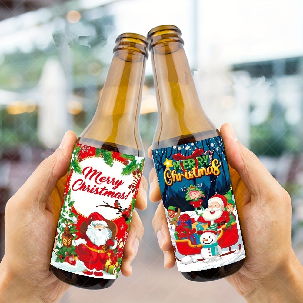 Christmas Wine Bottle Labels Paper Festive Party Decorations No Electricity Needed