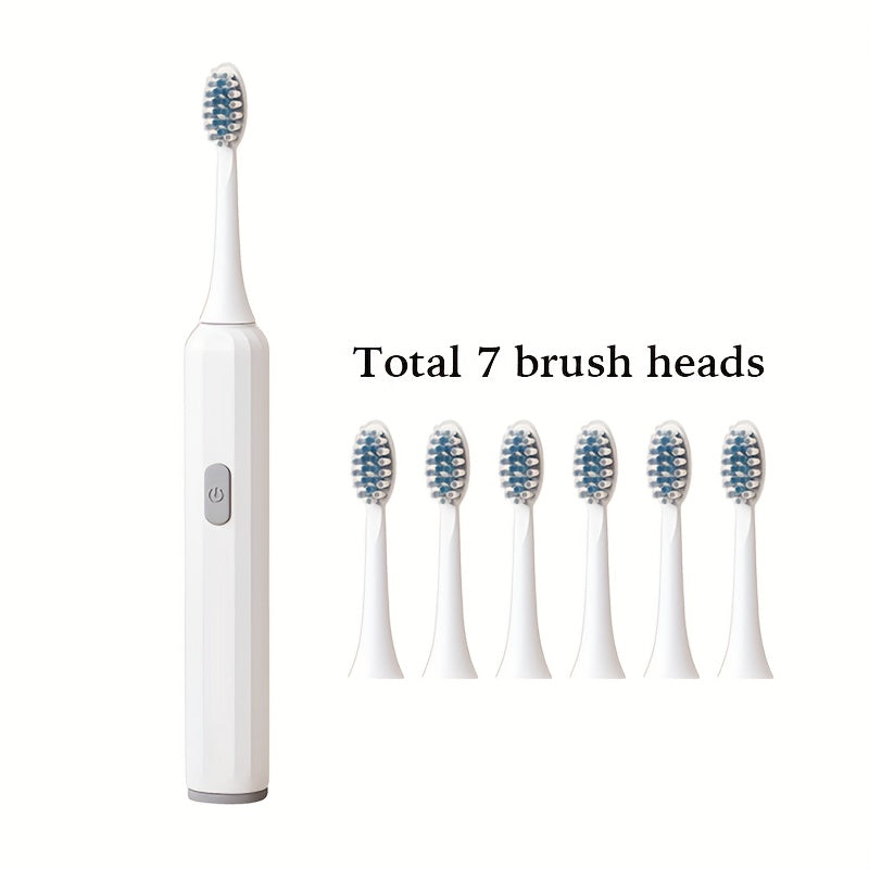 Uniseks AA batareyka bilan ishlaydigan elektr tish cho'tkasi, 6 ta o'rnini bosadigan boshlar bilan