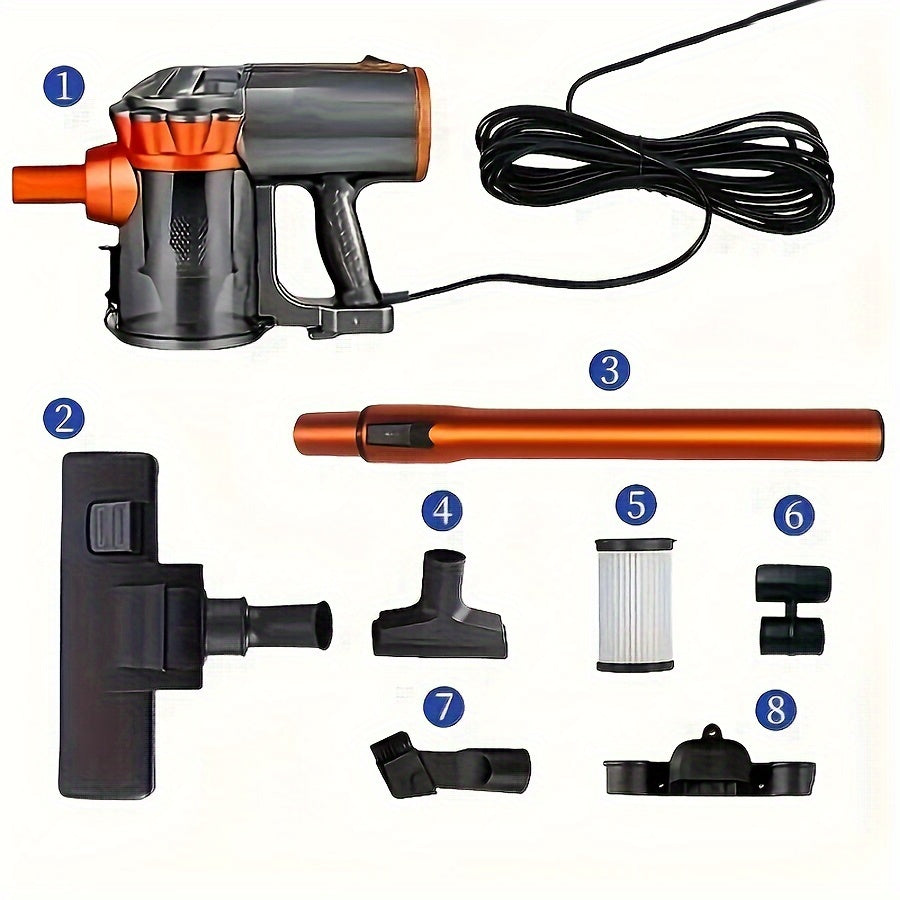 600W Handheld Vacuum Cleaner for Pet Hair Hard Floors Carpets Low Noise 18KPa