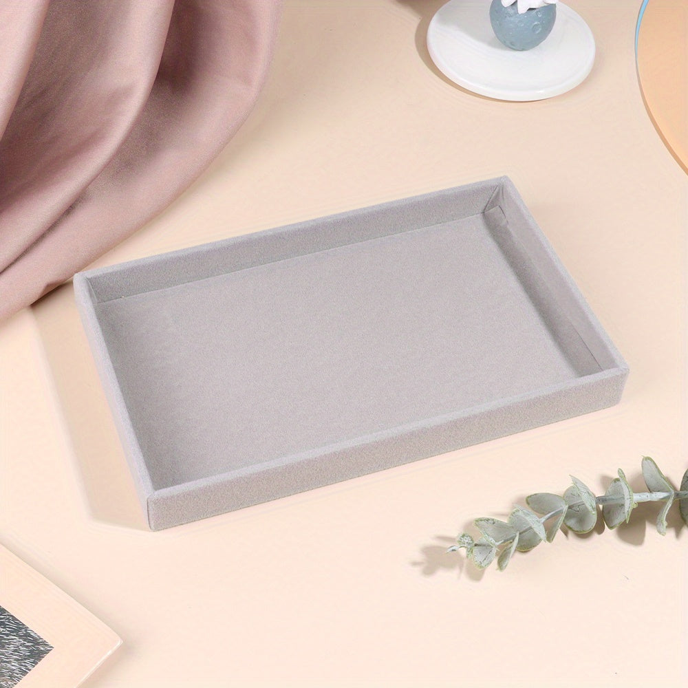 Caja de joyería de terciopelo para anillos, pendientes y almacenamiento de joyas