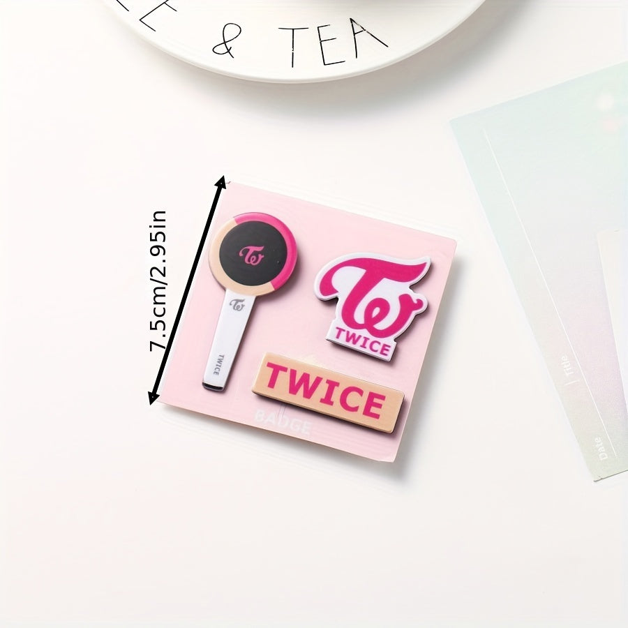 Kpop Fan Magnets and Lightstick Brooches for ATEEZ TWICE (G)I-DLE ASTRO and More Fan Accessories