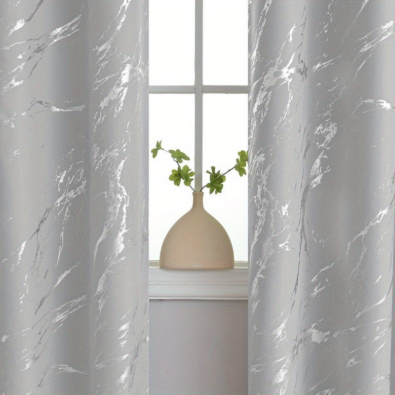 Gray Marble Pattern Curtains for Bedroom Living Room Office Kitchen Modern European Style