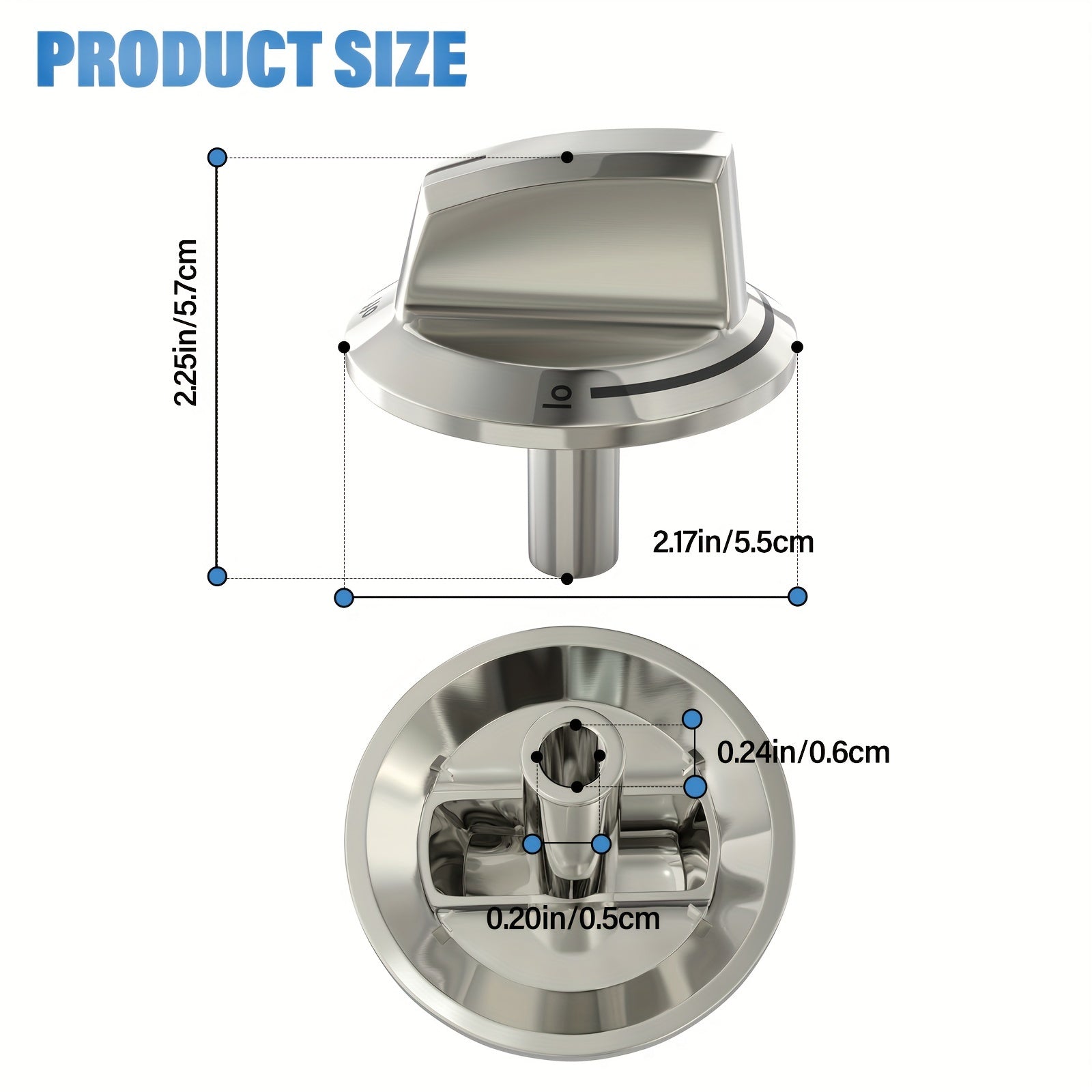 Zanglamaydigan po'latdan yasalgan pech tugmalari, gaz pechlariga mos keladi, 5 ta to'plam