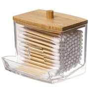 Acrylic Storage Containers with Wooden Lids for Dust-Proof Jewelry and Cosmetic Organization