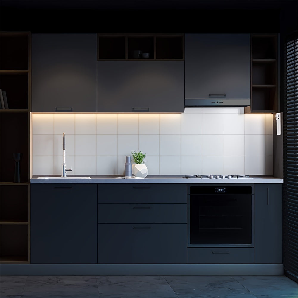 Battery-Operated Motion Sensor Light with Warm Cool White LED Belt for Bedroom Stairs Porch