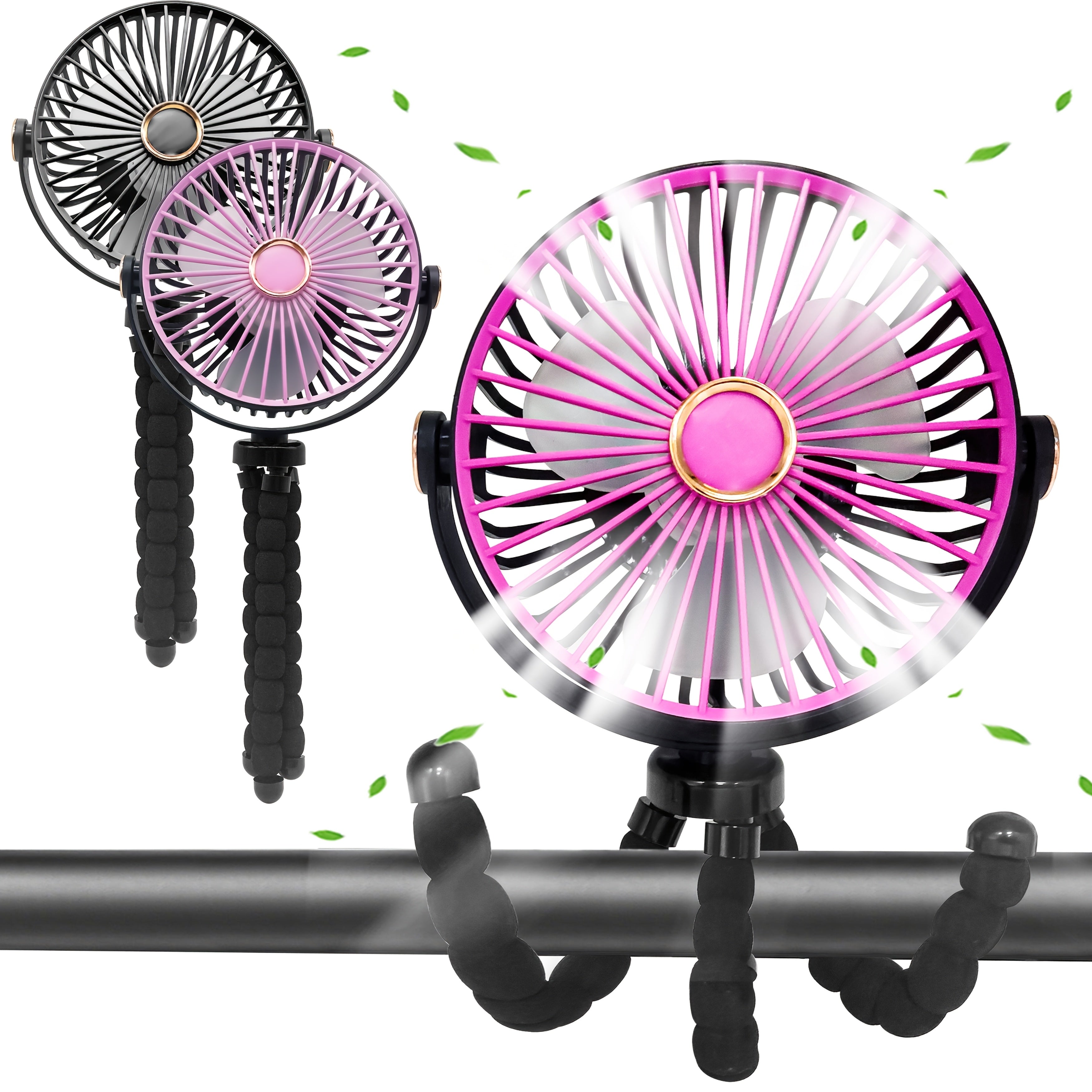 Portable USB Folding Fan with 3 Speeds, Lanyard, and Durable ABS