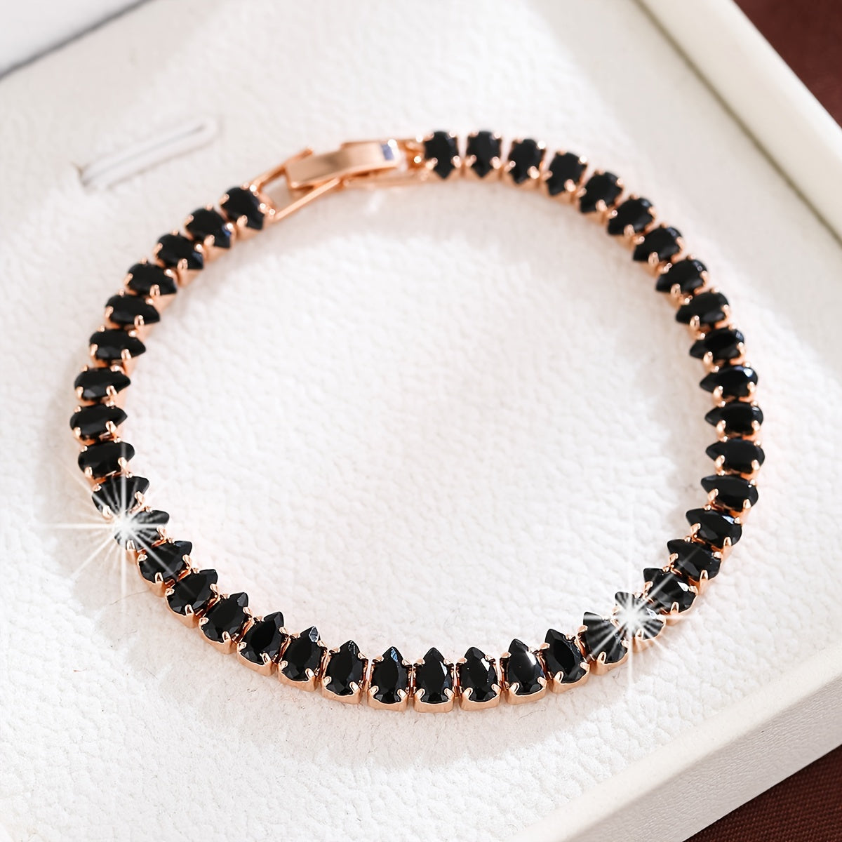 Black Zirconia Bracelet for Women Stylish Jewelry Trendy Accessory