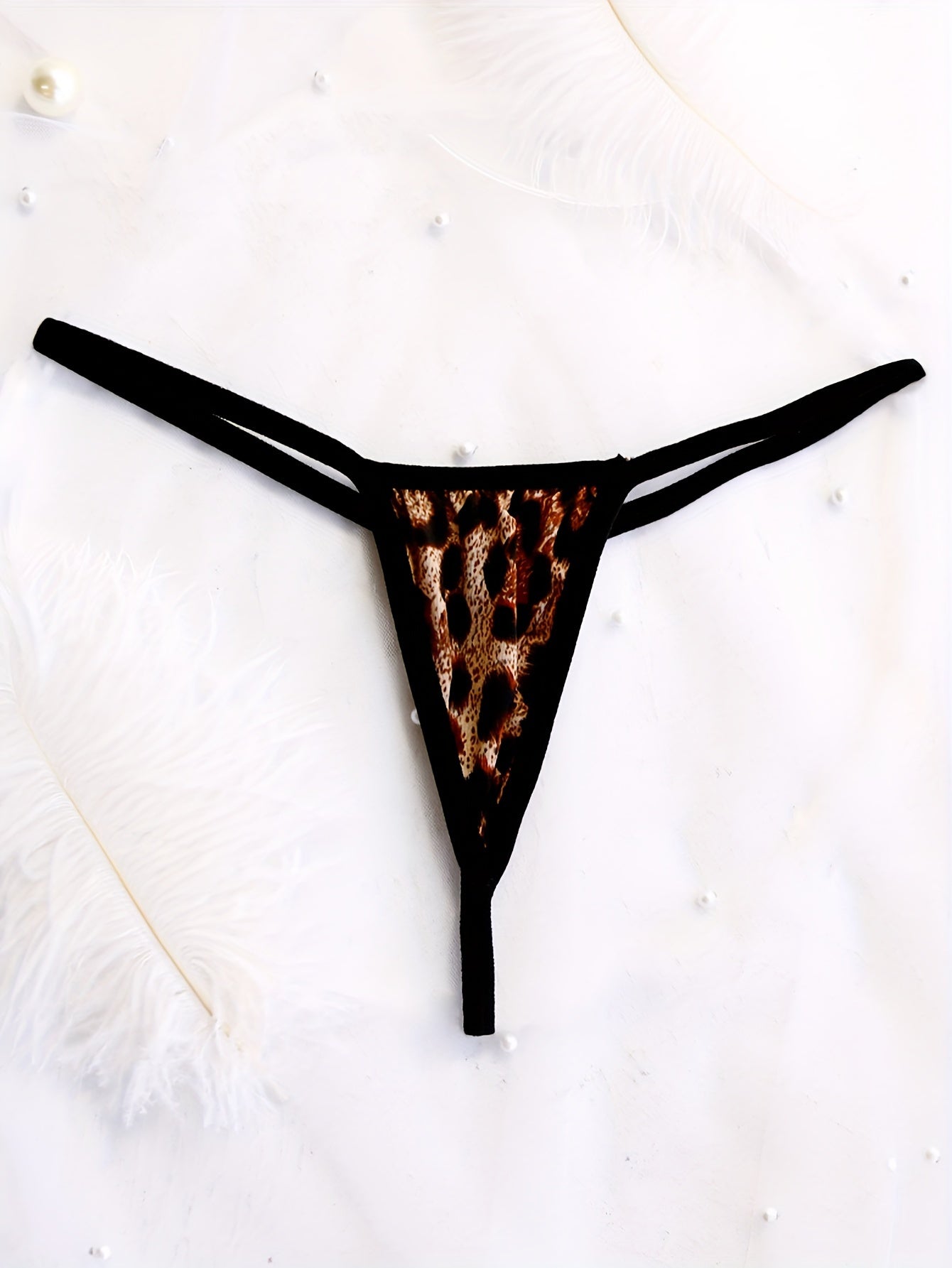 Panties tanga de tiro bajo para mujer, transpirable, mezcla de nylon, detalle cruzado, lencería semi-transparente