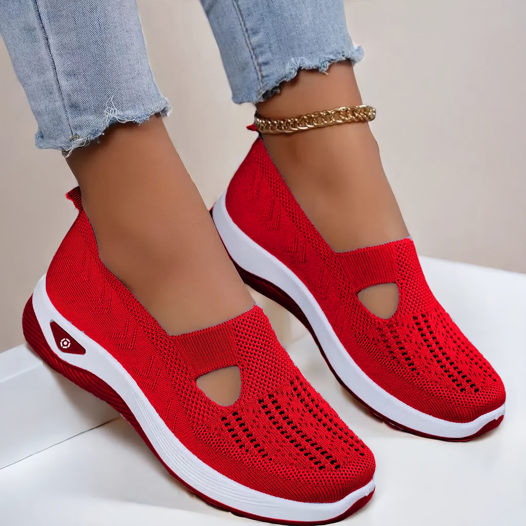 Women's Knit Sneakers Breathable Lightweight Stylish All-Season in Multiple Colors