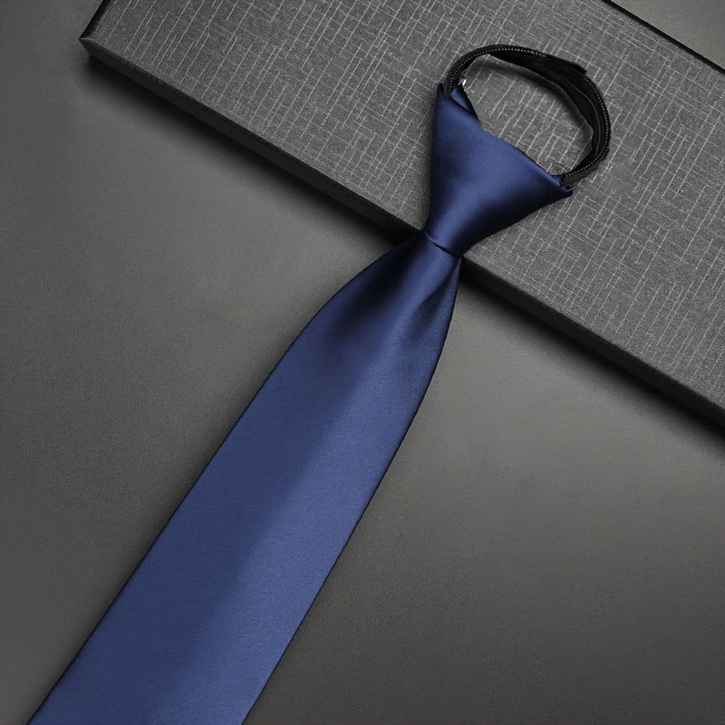 Corbata con cremallera azul marino y burdeos para hombres, ideal para eventos formales y bodas