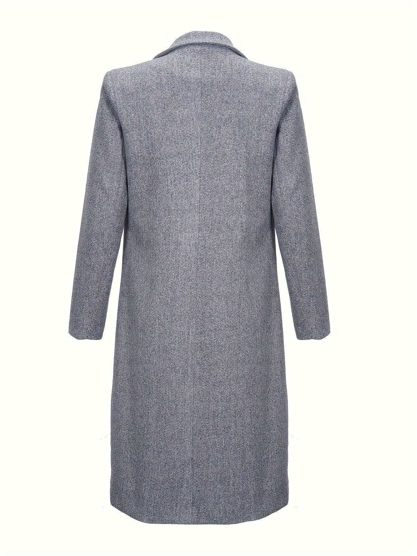 Women's Double-Breasted Wool Overcoat with Lapel Collar Long Sleeve Fall Winter Elegant