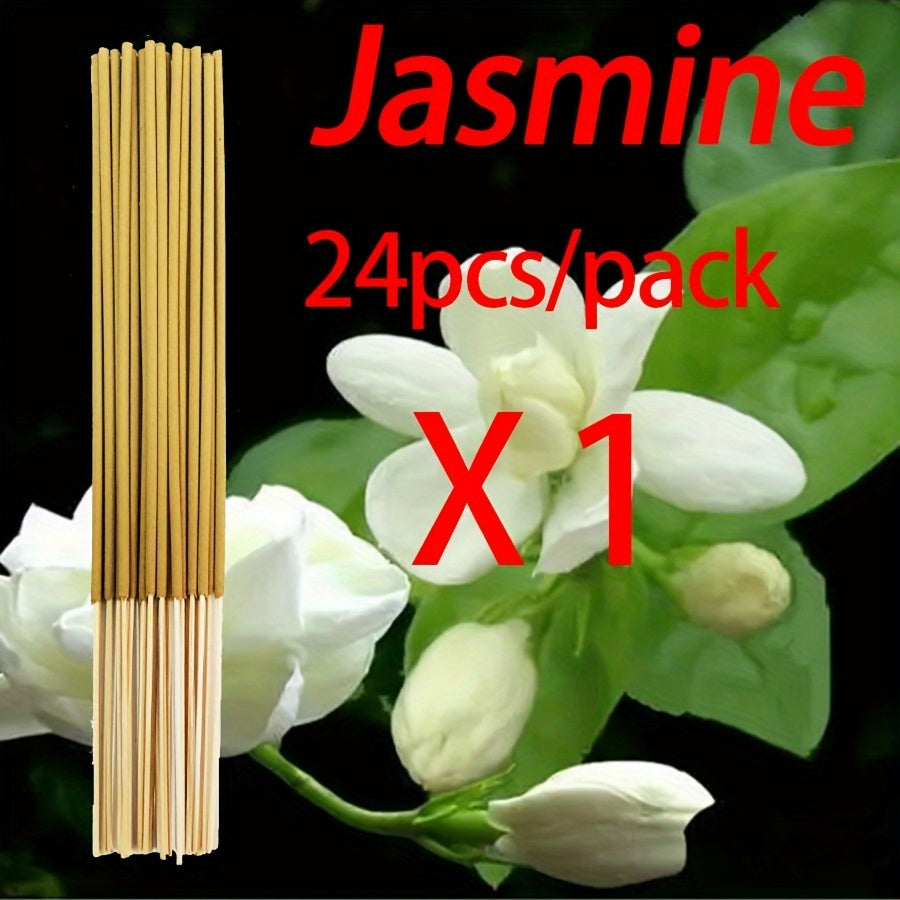24-Pack Handmade Bamboo Incense Sticks 22cm with 7 Aromatic Scents for Home Use
