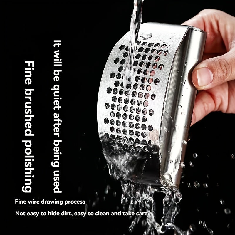 Stainless Steel Garlic Crusher Compact Easy-Clean Kitchen Tool for Spices