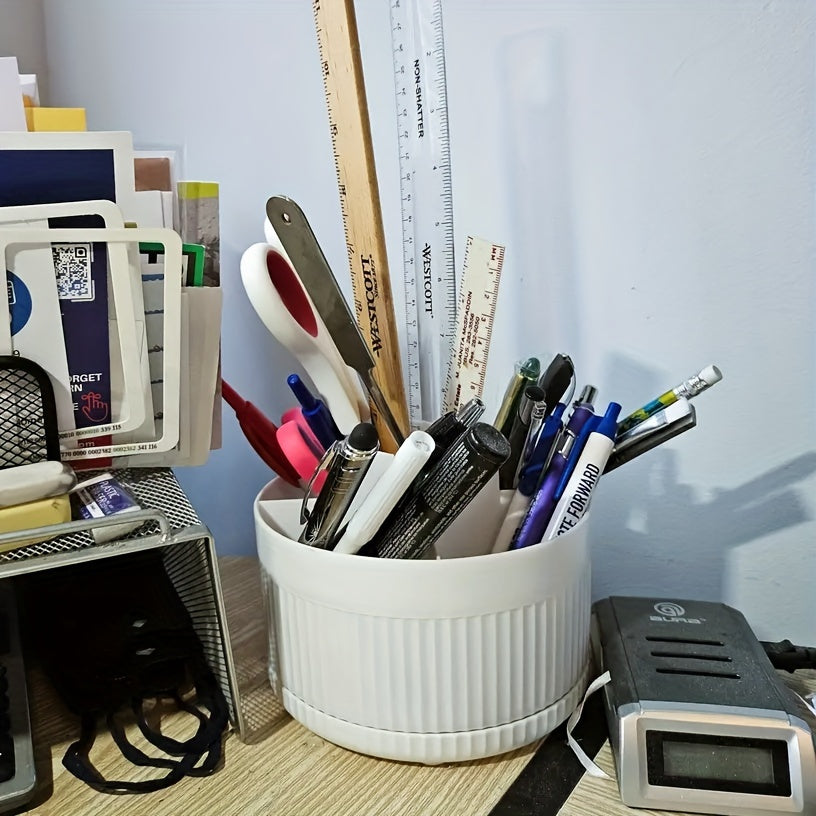 Mustahkam, zanglamaydigan kosmetik saqlash tashkilotchisi, hammom va ofis uchun cho'tka ushlagichi bilan, lab bo'yog'i, tirnoq bo'yog'i va boshqalar uchun mukammal.