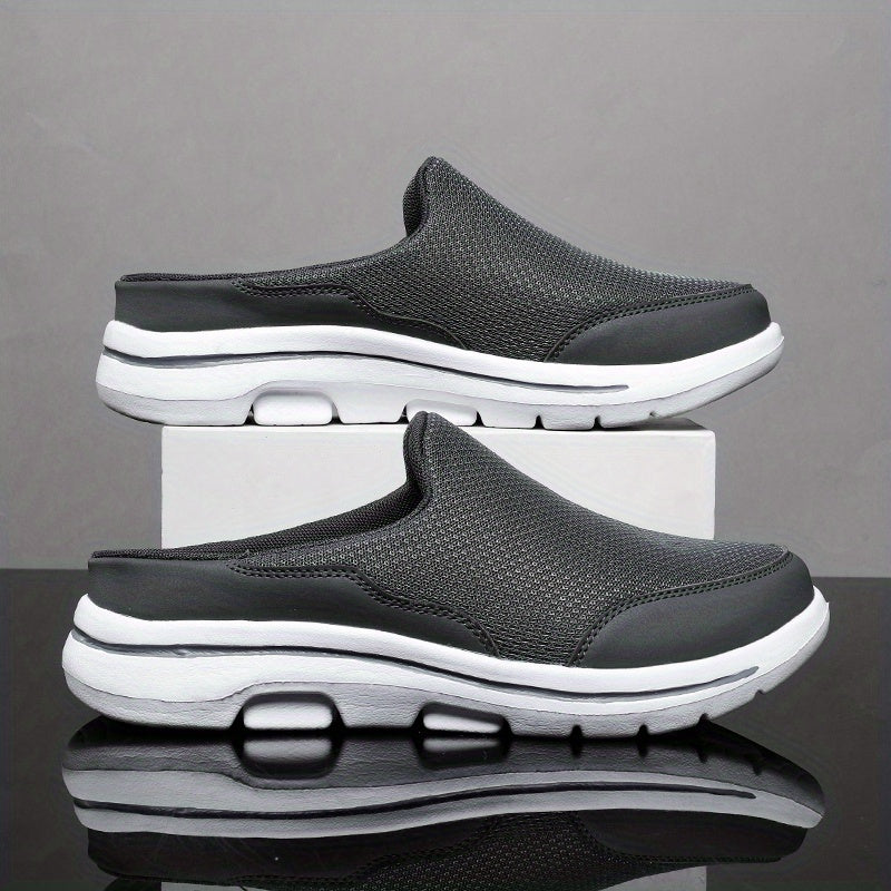 Men's Breathable Knit Slippers Slip-On Non-Slip Soft Sole for Outdoor Activities