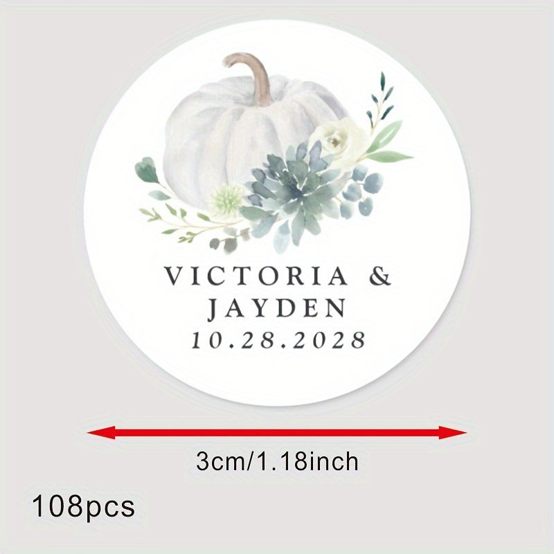 Personalized Bridal Shower Labels Custom Thank You Stickers Name and Date Recyclable Matte Finish