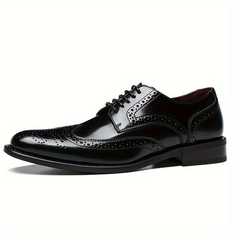 Zapatos oxford de cuero con ala de murciélago para hombre, suela antideslizante, casual y formal