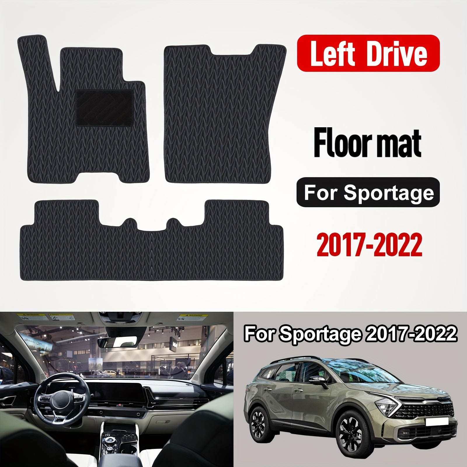 All Weather Car Floor Mats and Cargo Liners Set for SUV Black