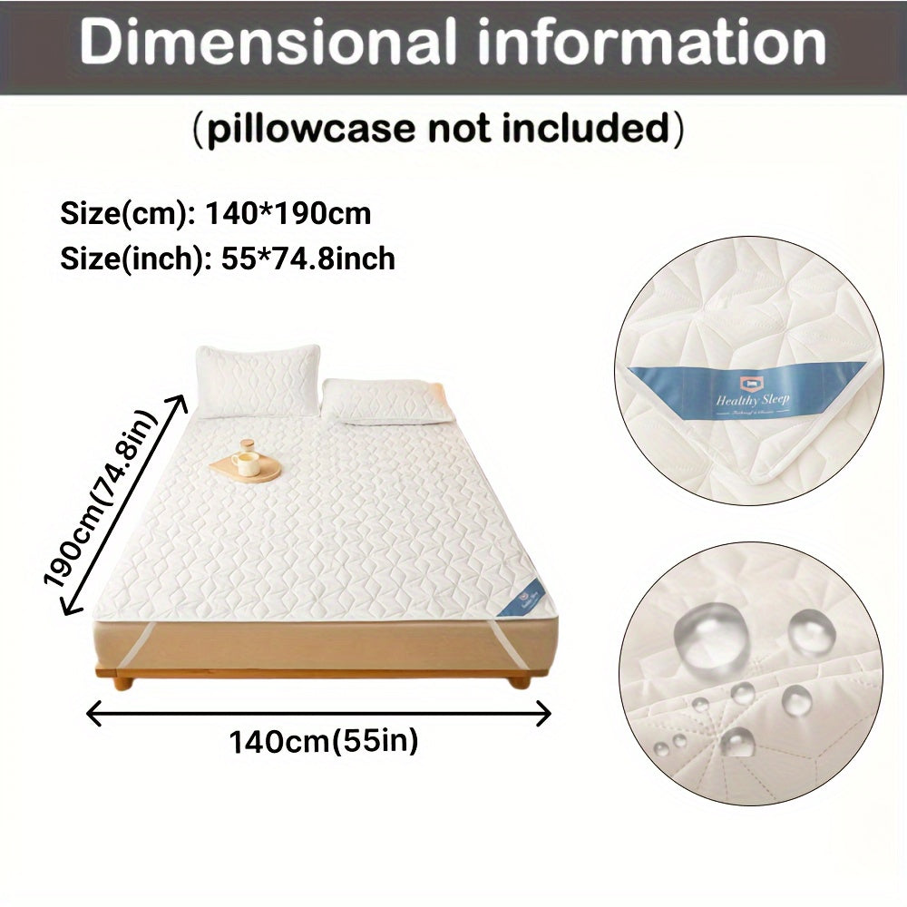Водонепроницаемый стеганый защитный матрасник на 1 предмет (наволочка не включена), дышащая подкладка с эластичными ремнями для покрытия кровати, нескользящий топпер для всех сезонов, идеально подходит для Ид аль-Адха