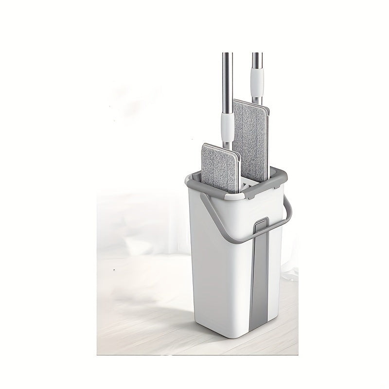 2-Piece Floor Mop and Bucket Set with Wringer for Hardwood Tile Laminate Cleaning