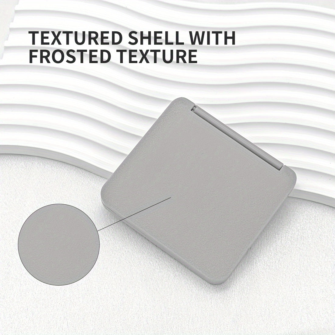 Personalized Floral Mini Makeup Mirror with Custom Photo and Text for Travel and Purses