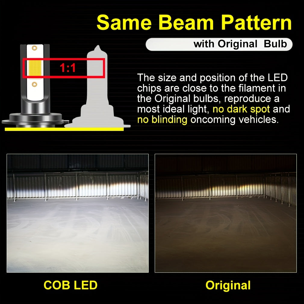 2 Pack LED Headlight Bulbs H11 H7 H4 White Bright Easy to Install