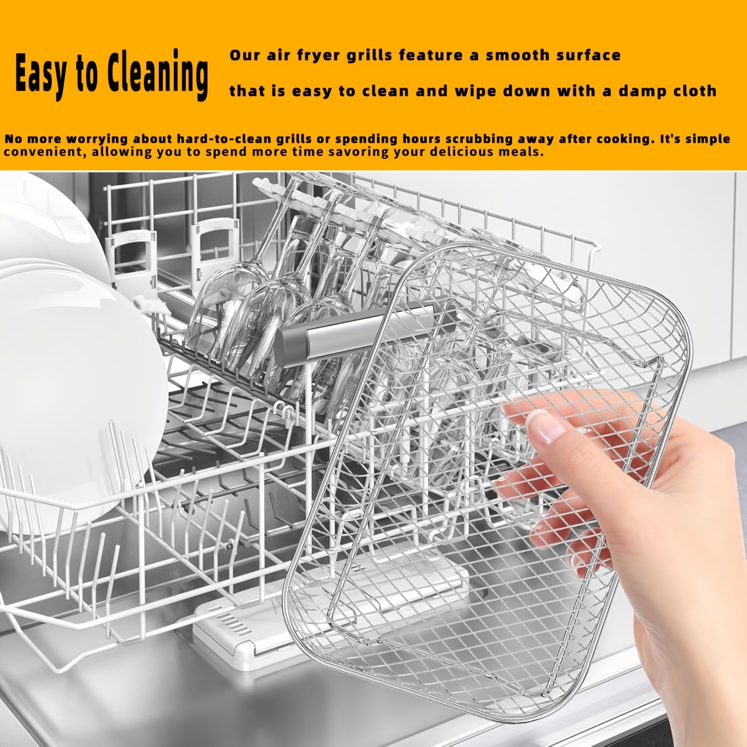 Accesorios de rejilla para freidora de aire de acero inoxidable 304 con cesta de parrilla y soporte para tostadas con tocino