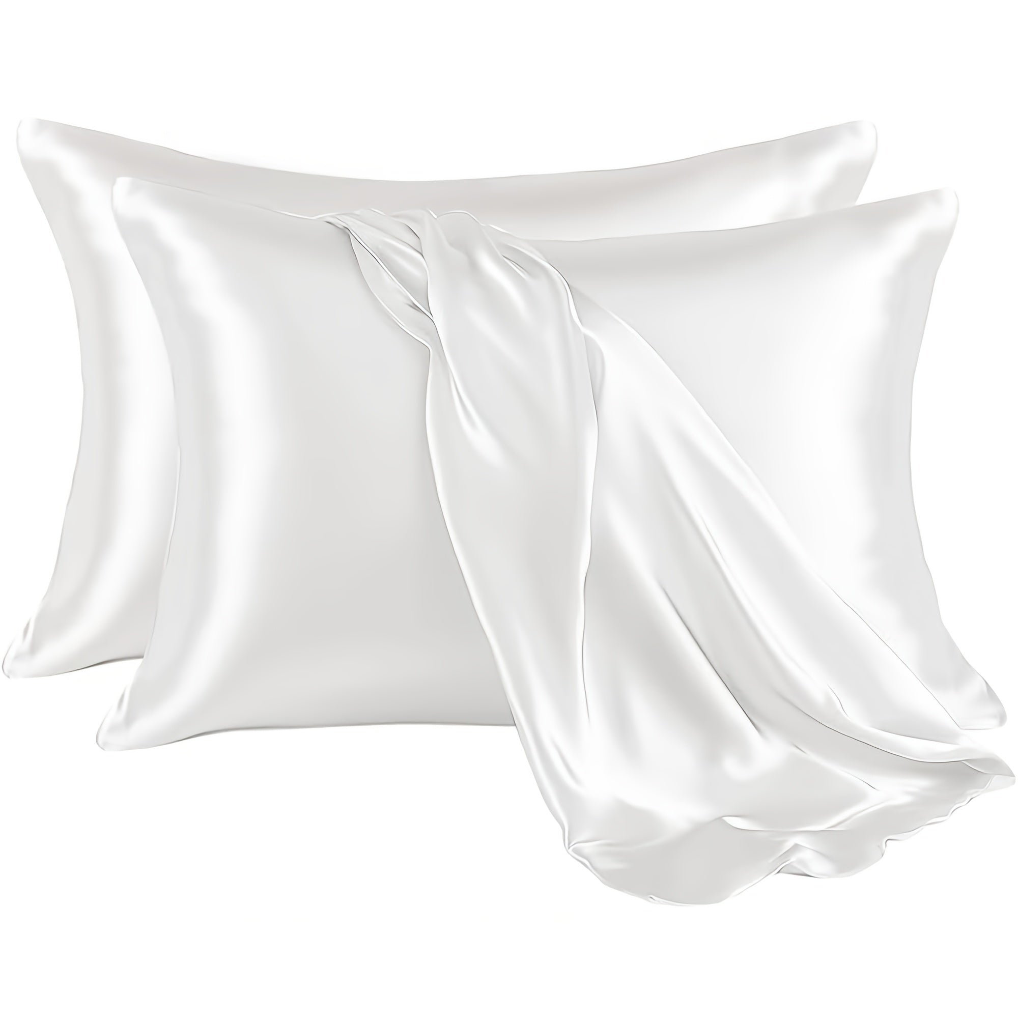 Set of 2 Satin Pillowcases for Luxurious Bedding in Soft Colors
