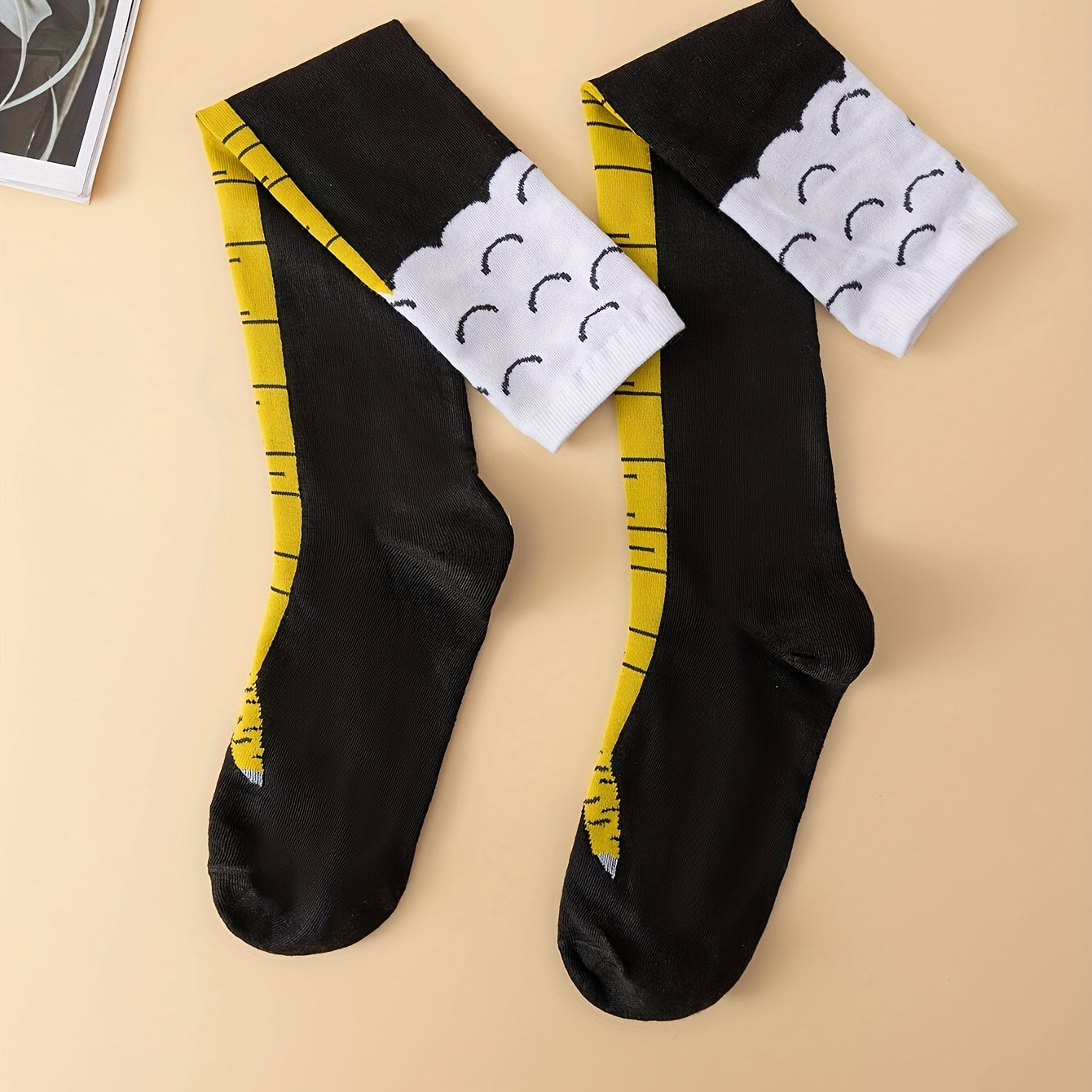 Women's Striped Polyester Chicken Feet Thigh-High Socks for Cosplay