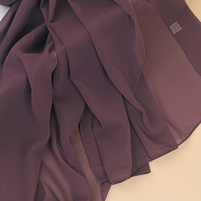 Ayollar uchun marvaridli hashamatli toʻliq rangli chiffon hijab turban sharf