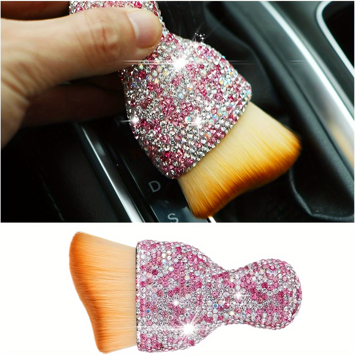 Car Interior Detailing Brush Plastic Dusting Tool Soft Bristle Compact