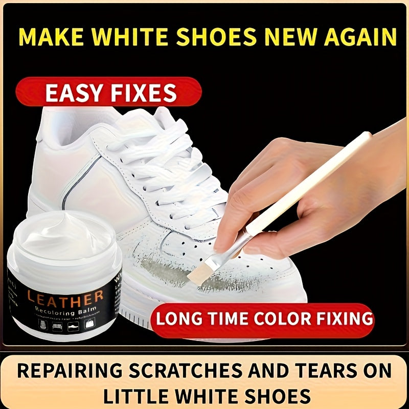 White Leather Repair Kit for Shoes, Bags, and Furniture — Color Fixing Cream