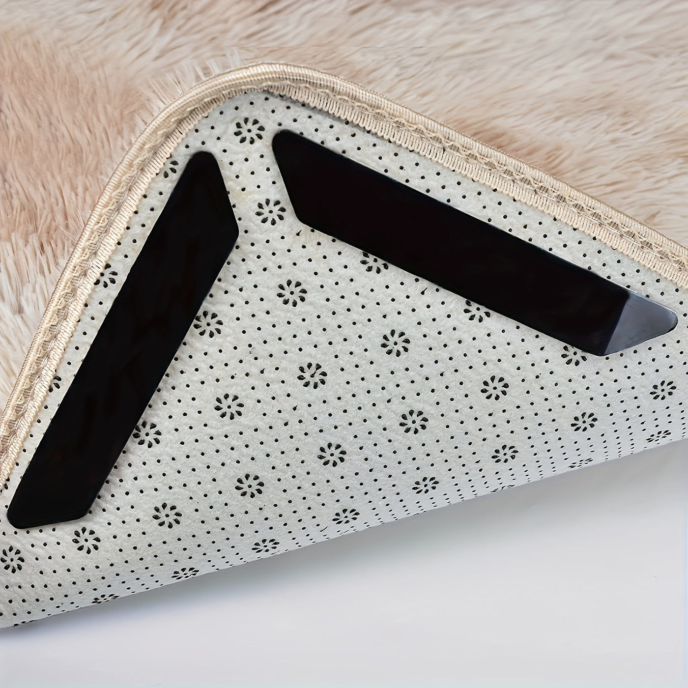 8 Pack Rug Grippers for Corners and Sides, Reusable Non-Slip Floor Holders