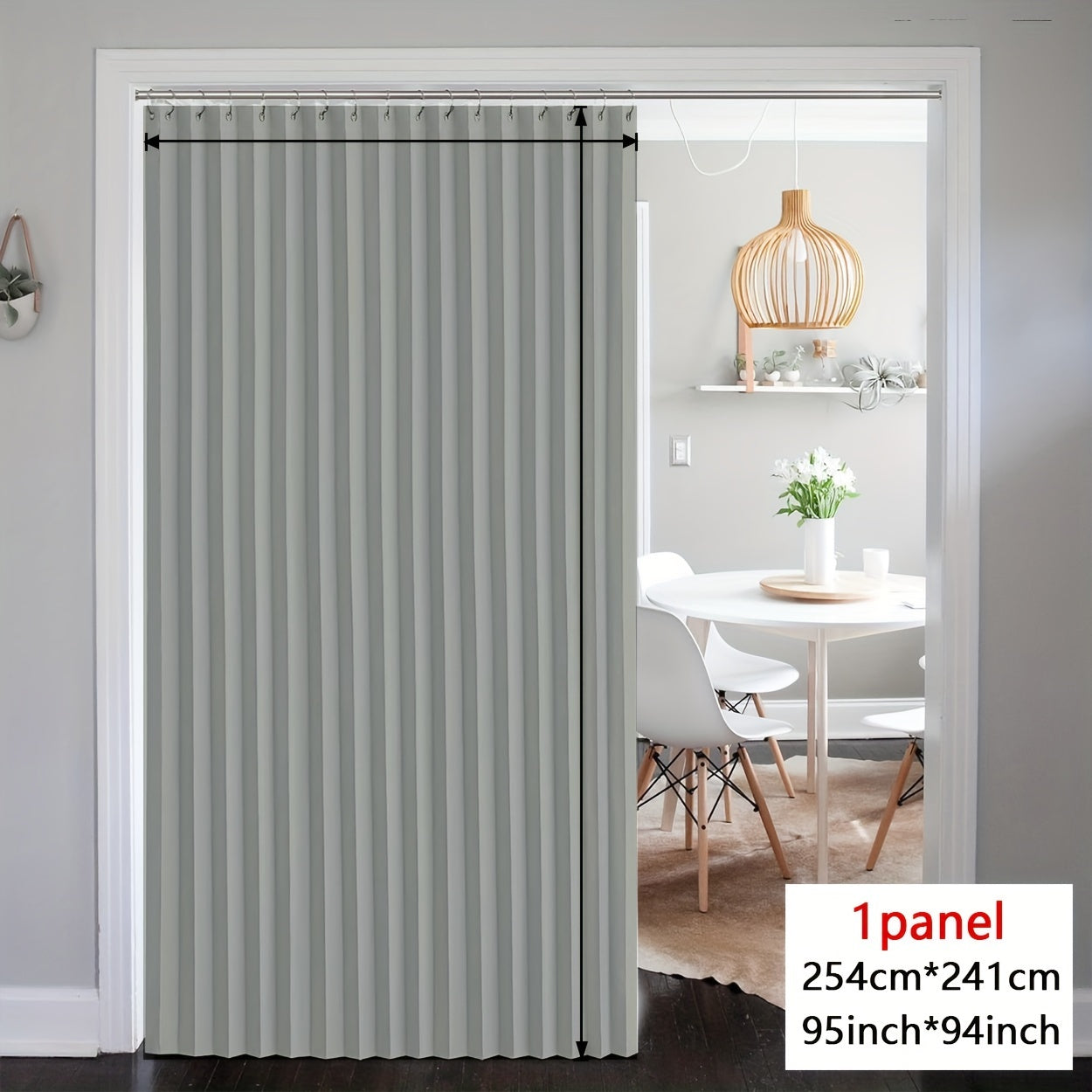 Folding Curtain Waterproof Stain-Resistant Privacy Divider for Living Room Bedroom Kitchen