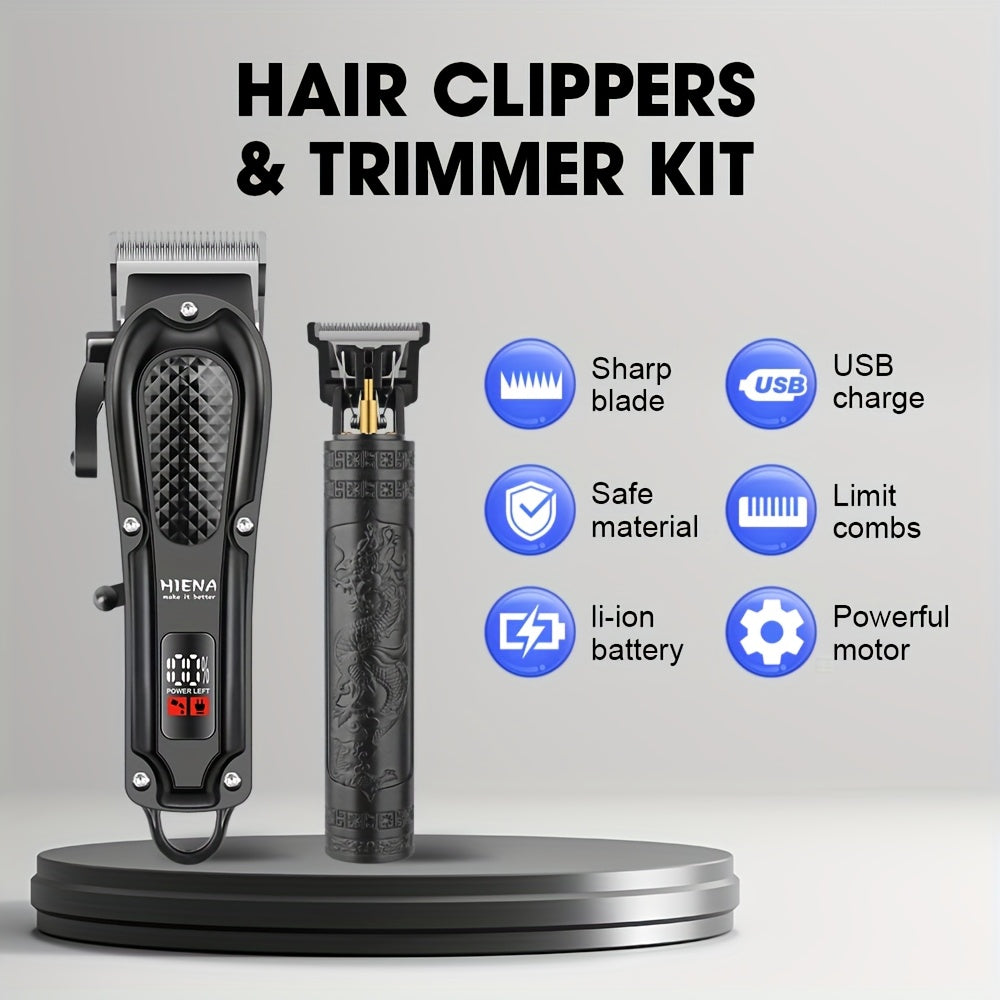 Kit de corte de cabello inalámbrico con pantalla LED para hombres