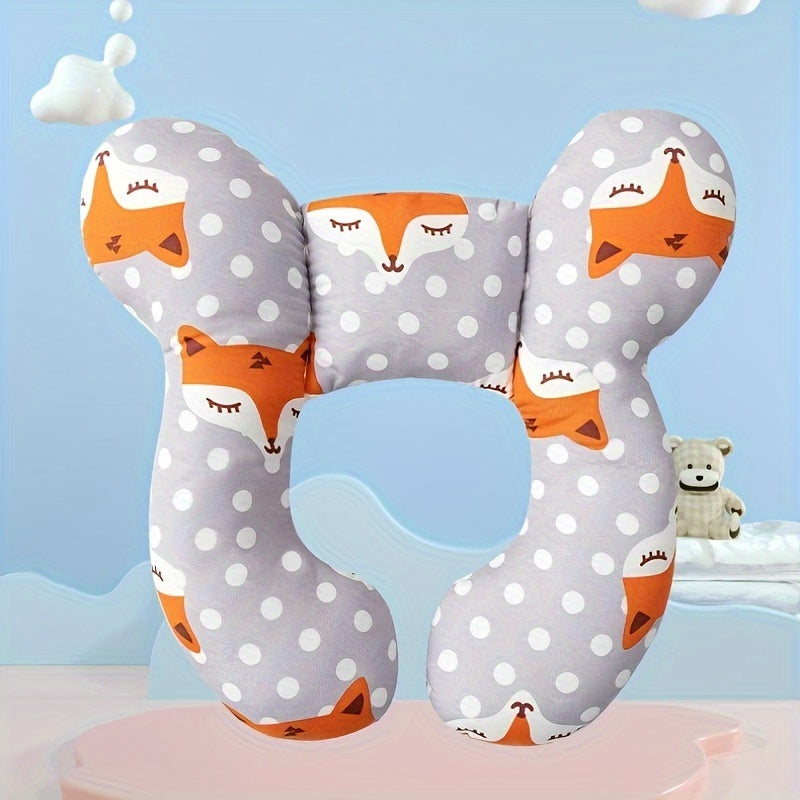 Children's U-Shaped Headrest Pillow for Strollers Soft Polyester Travel Safety Cushion