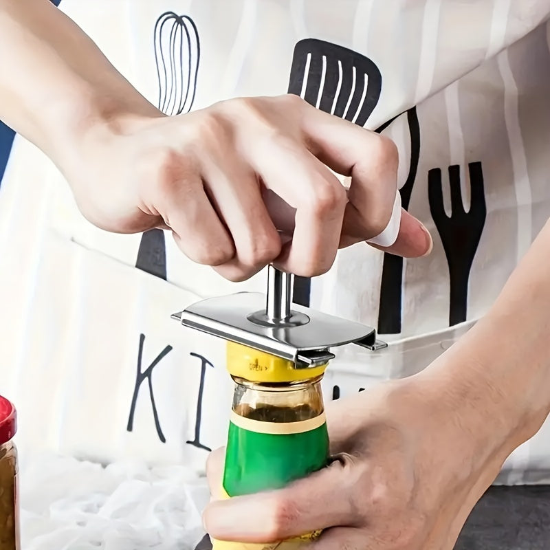 Открывалка для банок из нержавеющей стали с регулируемым захватом для легкого открывания крышек - необходимый кухонный инструмент.