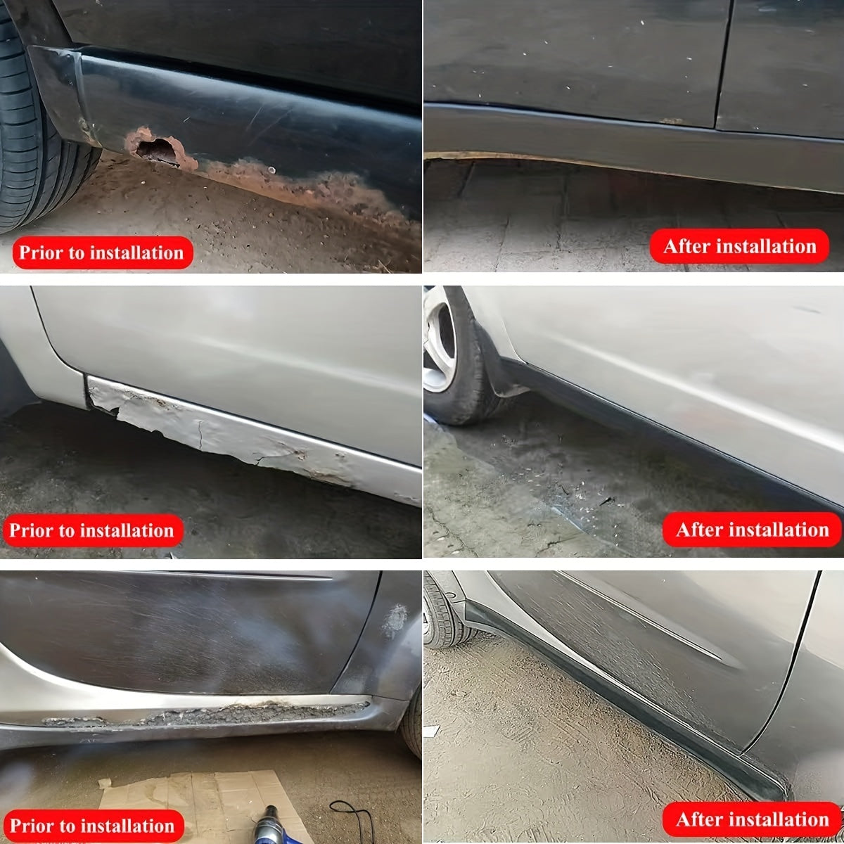 Universal Rubber Anti-Scratch Side Skirt Edge Guards for Car Bumper Protection