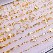 Set of 37 Y2K Boho Chic Rings for Women with Butterfly Designs for Weddings and Parties