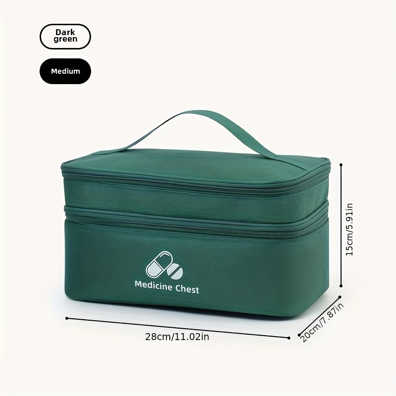 Unisex Nylon Large Capacity Medicine Storage Bag with Zipper Dustproof