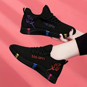 Women's Mesh Sneakers Lightweight Black Casual Low-Top Shoes