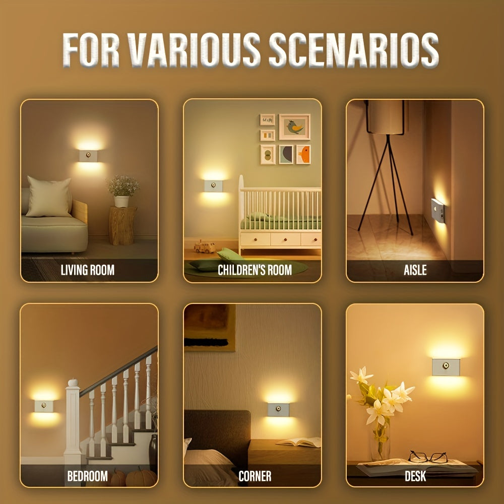 Wireless LED Night Light with Motion Sensor USB Charging for Bedrooms Bathrooms and Corridors