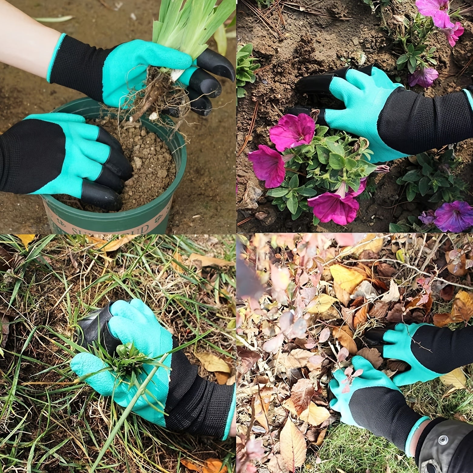 Tashqi ekish va qazish uchun, teshilishga chidamli, tirnoqli mustahkam bog' ishlov berish qo'lqoplari.