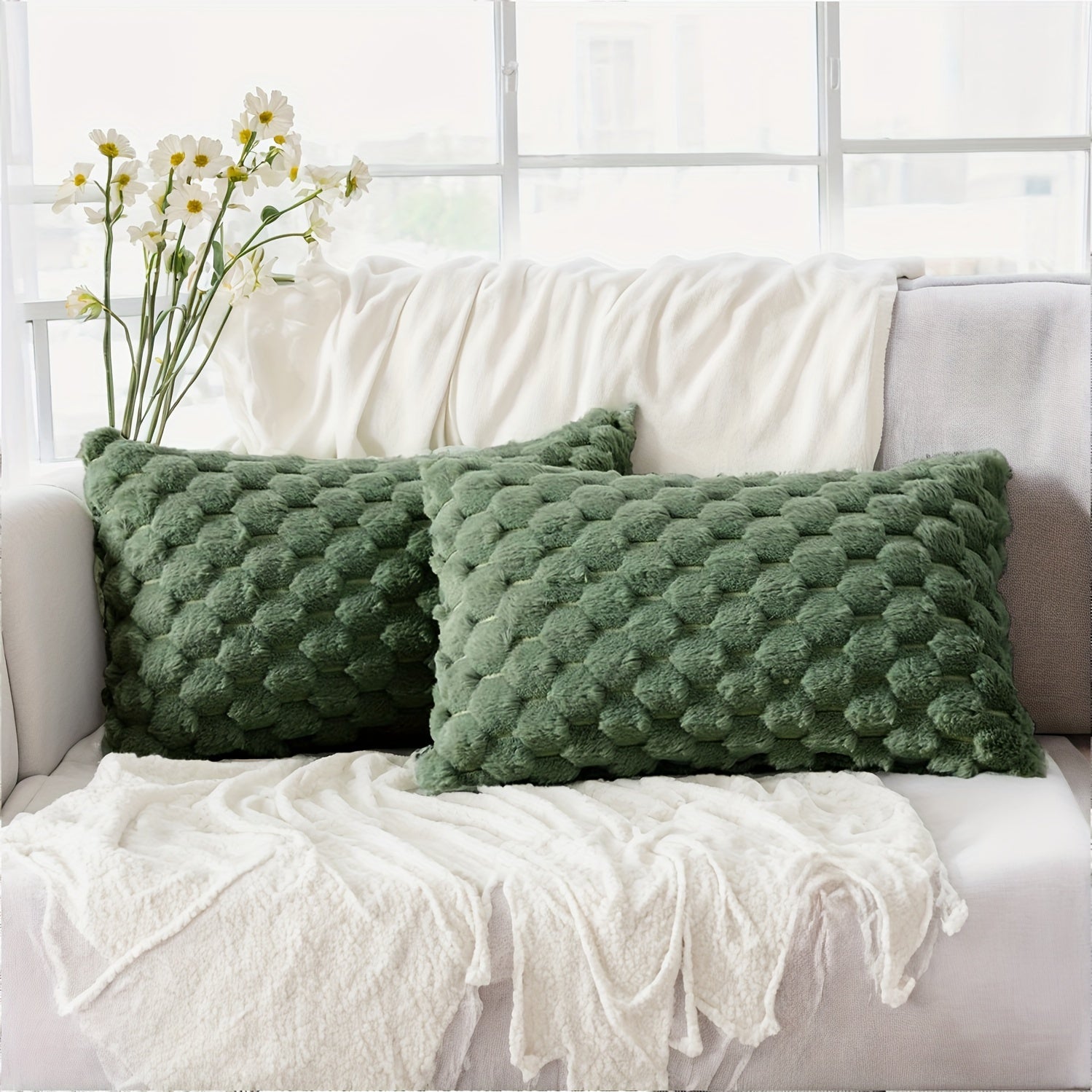 Dekorativ yostiq qopqog'i bej rangli geometrik 12x20 18x18 dyuymli divan, kreslo, yotoqxona uchun