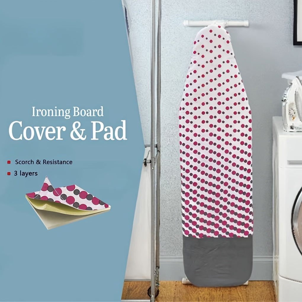 Ironing Board Cover with Thick Padding Non-Slip Elastic Edges Foldable and Heat-Resistant
