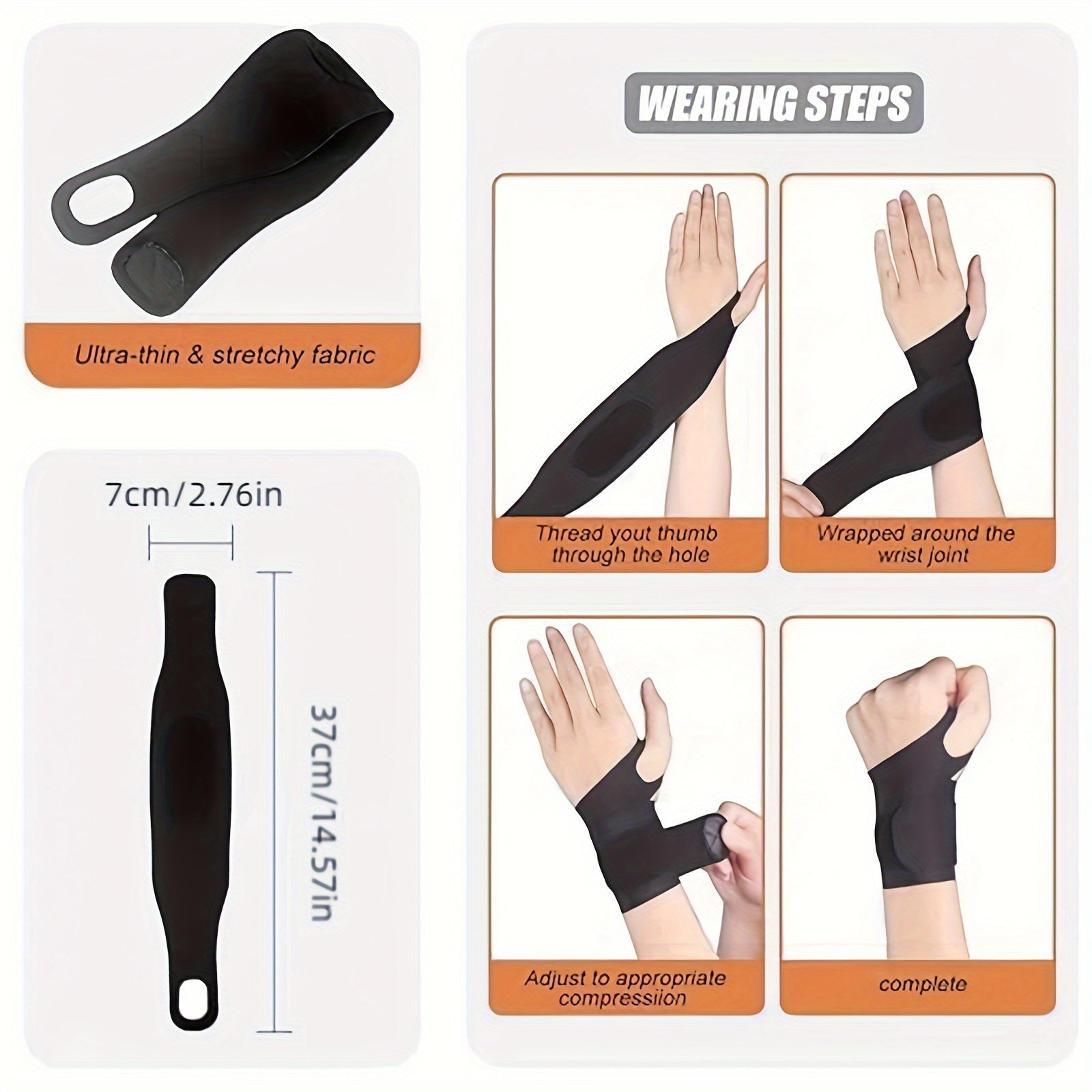 Unisex Polyester Elastic Wrist Support for Sports Fitness and Training