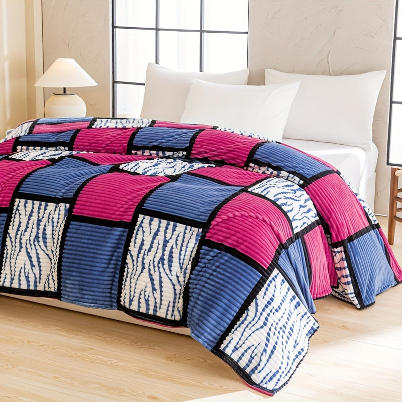 Plaid Flannel Throw Blanket Lightweight Durable Woven Polyester for All Seasons