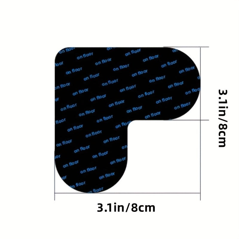 Juego de 12 sujetadores antideslizantes para alfombras para suelos de madera dura y baldosas, almohadillas de esquina lavables