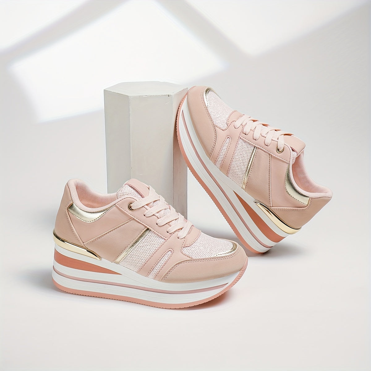 Women's Wedge Platform Sneakers, Running Shoes, Spring Autumn Casual