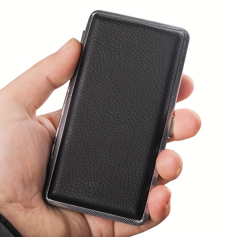 Unisex Leather Cigarette Case Holds 14 Cigarettes Extra Long PU Leather Smoking Accessory